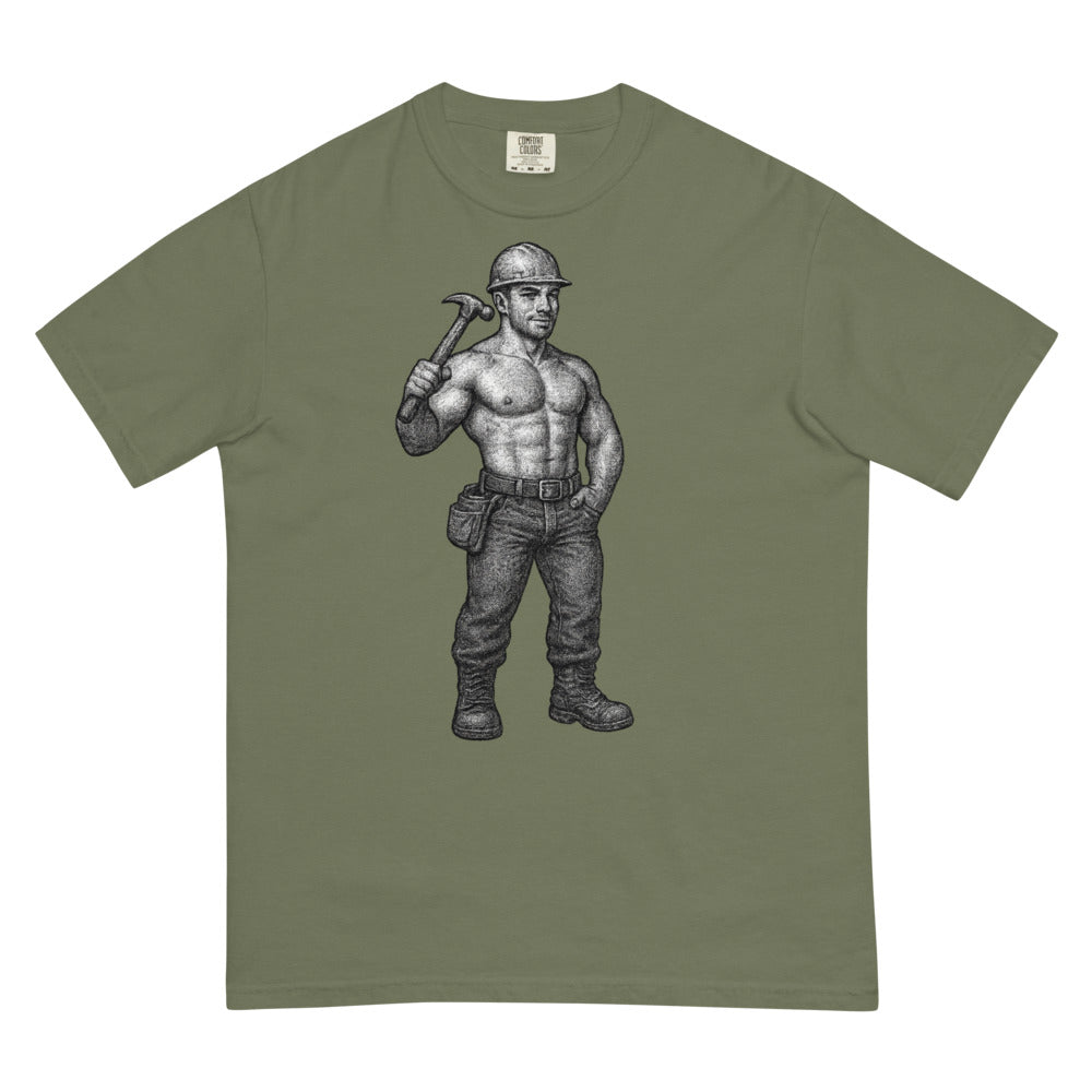 Debut garment mockup | Hammer Time (Boxy Tee) | Moss