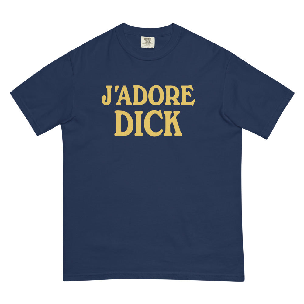 Debut garment mockup | J'Adore Dick (Boxy Tee) | True Navy