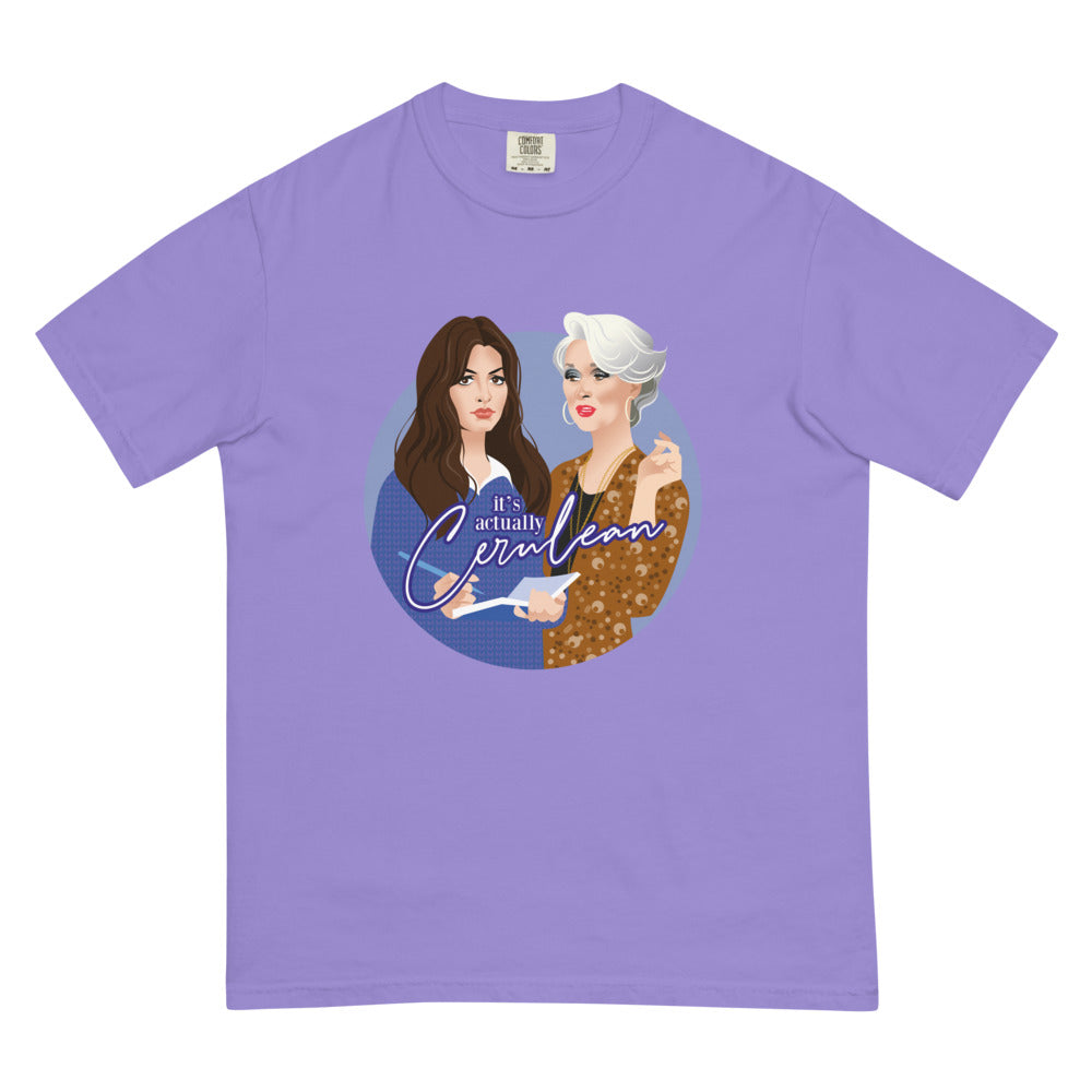 Debut garment mockup | Cerulean (Boxy Tee) | Violet
