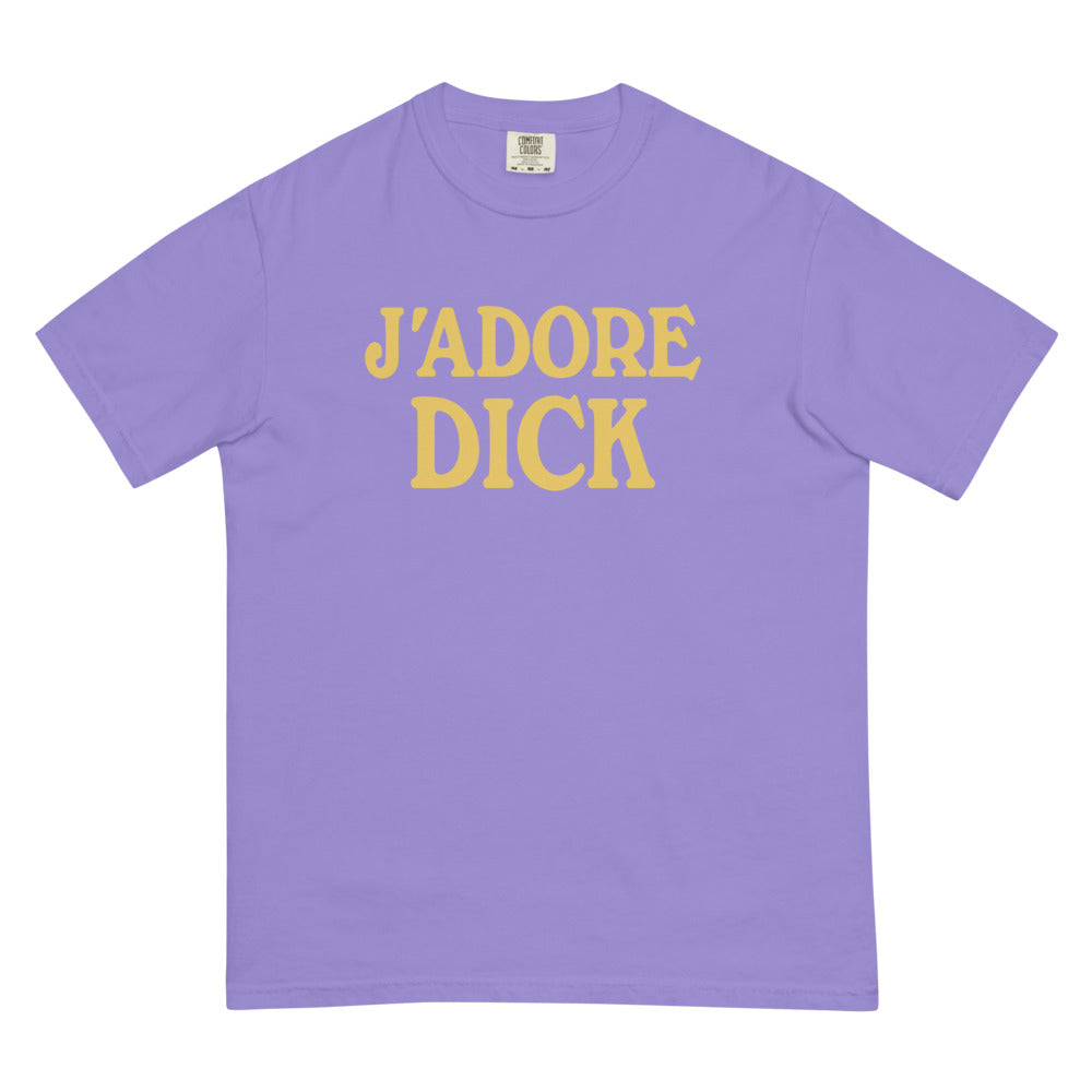 Debut garment mockup | J'Adore Dick (Boxy Tee) | Violet