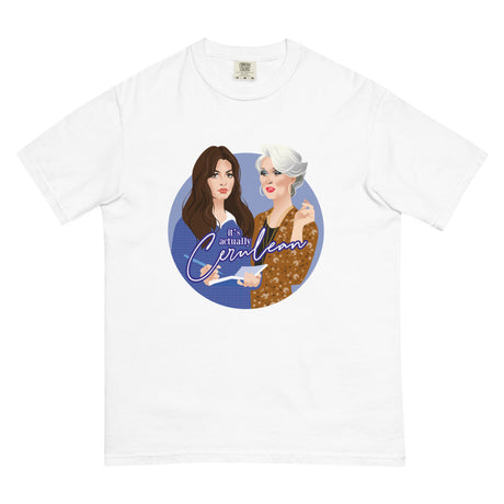 Debut garment mockup | Cerulean (Boxy Tee) | White