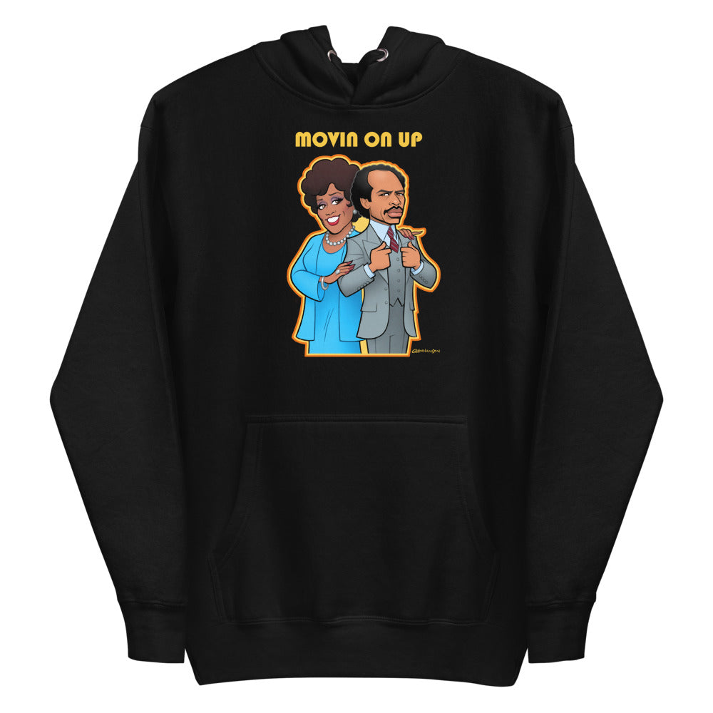 Debut garment mockup | Movin on Up (Hoodie) | Black