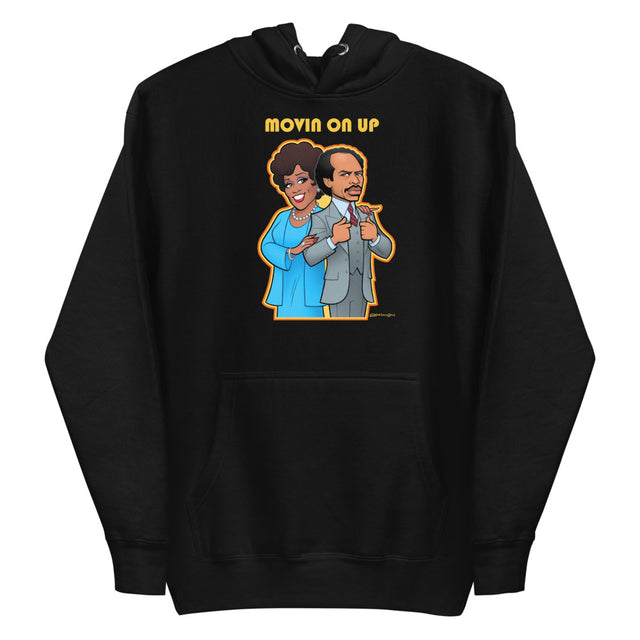Debut garment mockup | Movin on Up (Hoodie) | Black