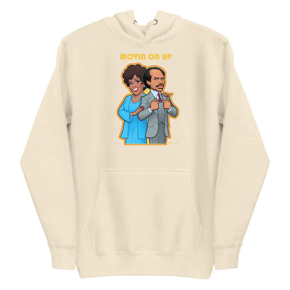 Debut garment mockup | Movin on Up (Hoodie) | Bone
