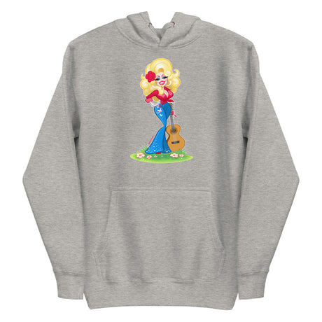 Debut garment mockup | Smoky Mountain Glam (Hoodie) | Carbon Grey