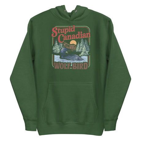 Debut garment mockup | Wolf Bird (Hoodie) | Forest Green