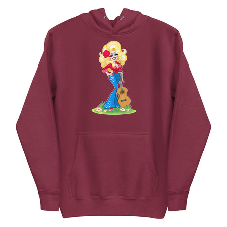 Debut garment mockup | Smoky Mountain Glam (Hoodie) | Maroon