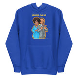 Debut garment mockup | Movin on Up (Hoodie) | Team Royal