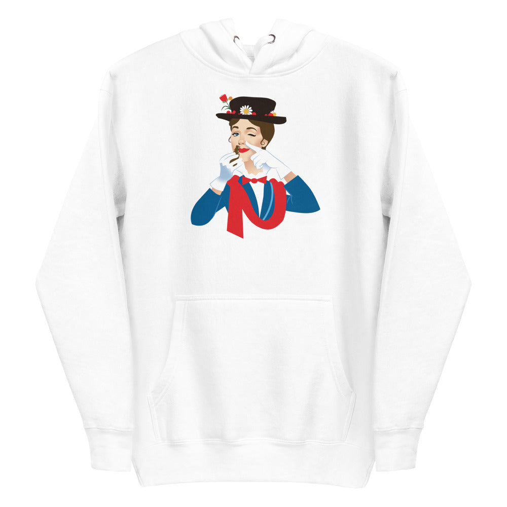 Debut garment mockup | Mary Poppers (Hoodie) | White