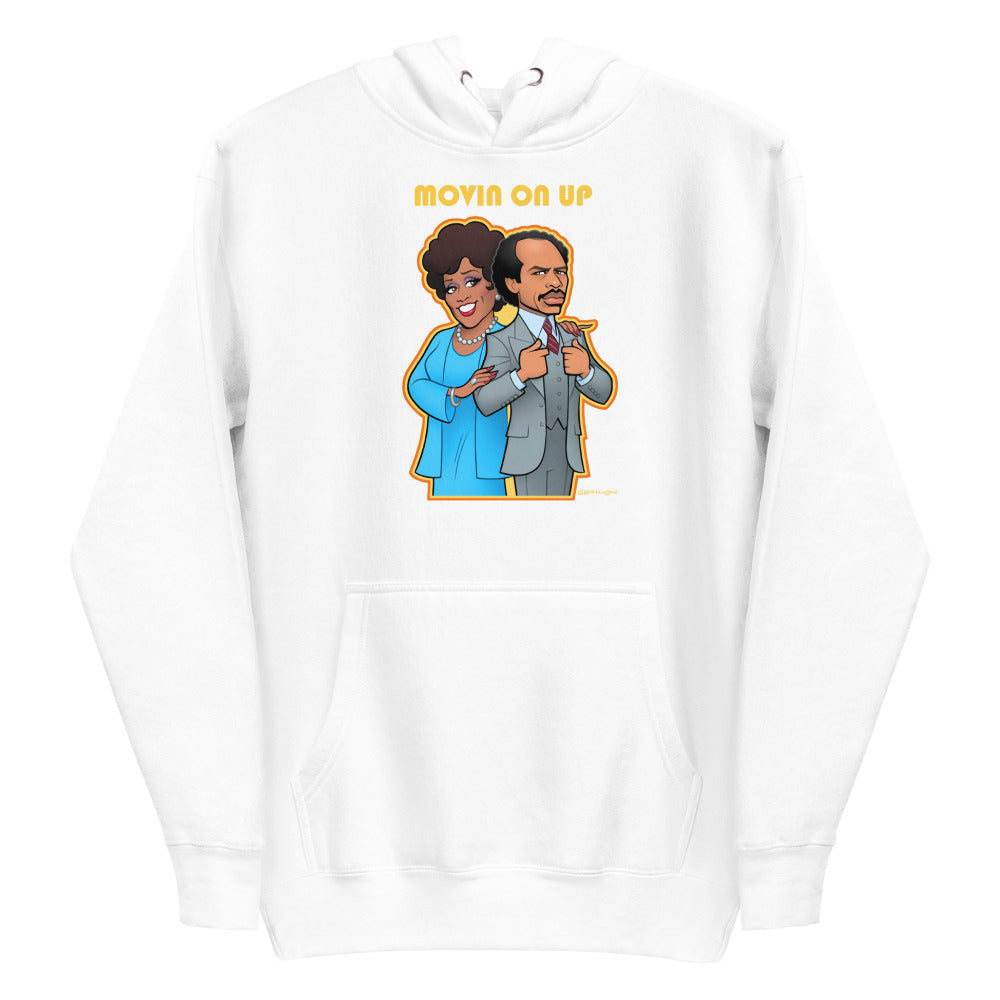 Debut garment mockup | Movin on Up (Hoodie) | White
