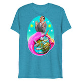 Debut garment mockup | Sea Wee Merman (Triblend) | Aqua Triblend