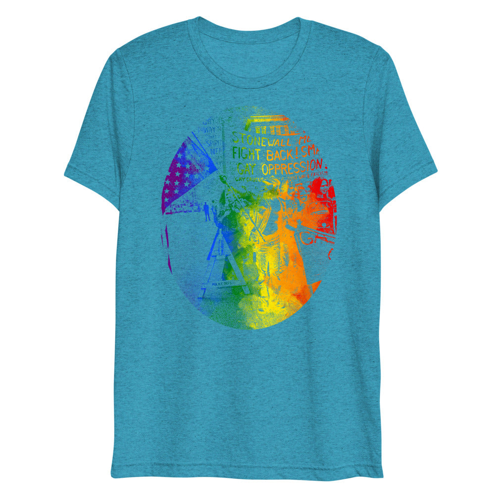 Debut garment mockup | Stonewall (Triblend) | Aqua Triblend