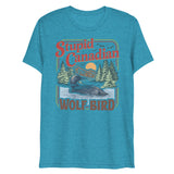 Debut garment mockup | Wolf Bird (Triblend) | Aqua Triblend