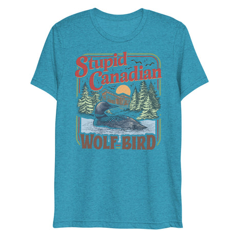 Debut garment mockup | Wolf Bird (Triblend) | Aqua Triblend