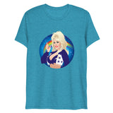 Debut garment mockup | Here Comes the Rainbow (Triblend) | Aqua Triblend