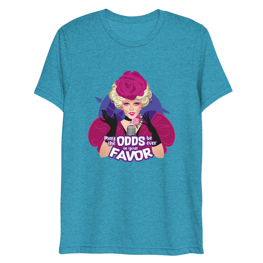 Debut garment mockup | May the Odds (Triblend) | Aqua Triblend