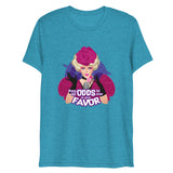Debut garment mockup | May the Odds (Triblend) | Aqua Triblend