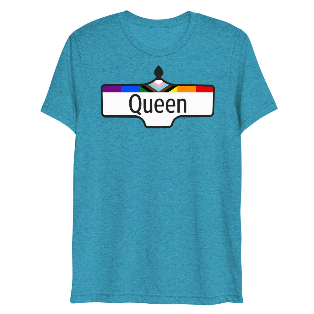 Debut garment mockup | Toronto Queen (Triblend) | Aqua Triblend