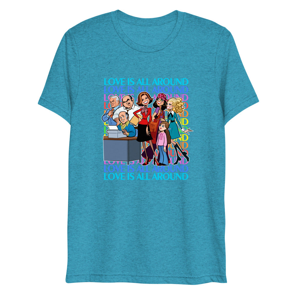 Debut garment mockup | Newsroom (Triblend) | Aqua Triblend