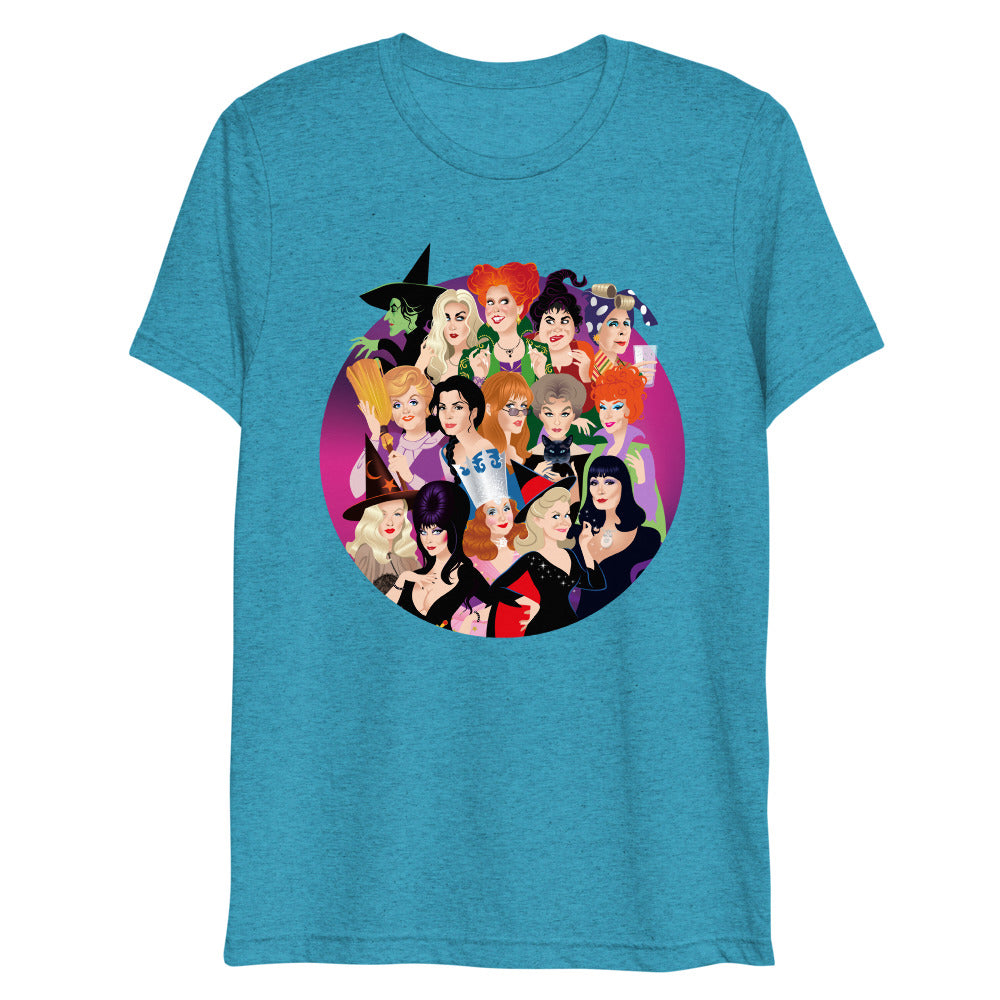 Debut garment mockup | Witch Coven (Triblend) | Aqua Triblend