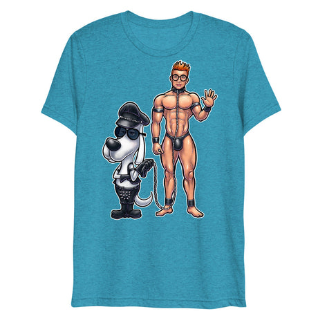 Debut garment mockup | Wag the Pup (Triblend) | Aqua Triblend