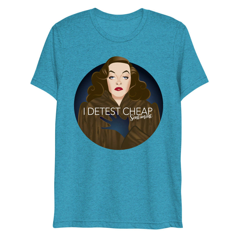 Debut garment mockup | Cheap Sentiment (Triblend) | Aqua Triblend