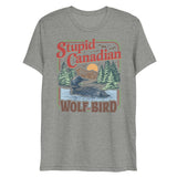 Debut garment mockup | Wolf Bird (Triblend) | Athletic Grey Triblend