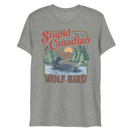 Debut garment mockup | Wolf Bird (Triblend) | Athletic Grey Triblend