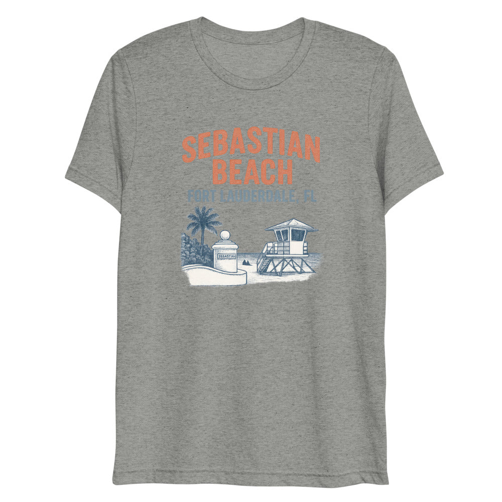 Debut garment mockup | Sebastian Beach (Triblend) | Athletic Grey Triblend