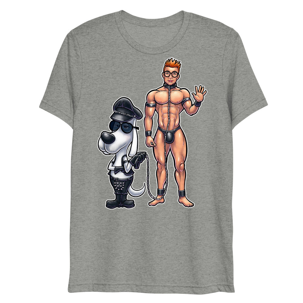 Debut garment mockup | Wag the Pup (Triblend) | Athletic Grey Triblend
