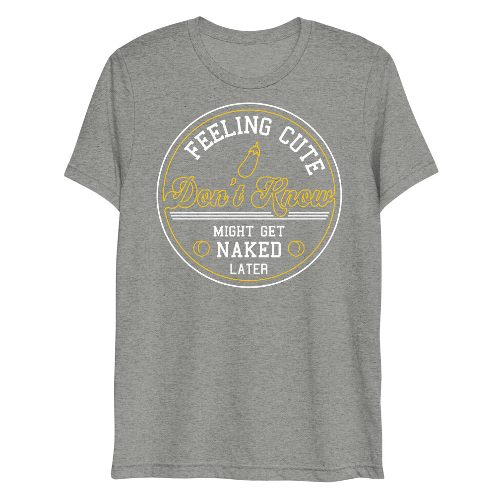 Debut garment mockup | Feeling Cute IDK (Triblend) | Athletic Grey Triblend