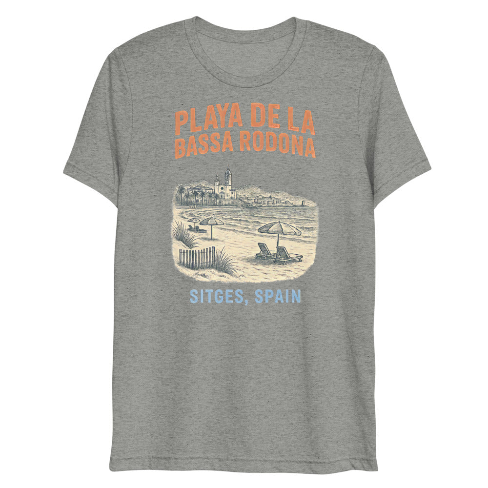 Debut garment mockup | Playa de la Bassa Rodone (Triblend) | Athletic Grey Triblend