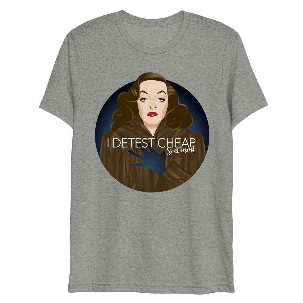 Debut garment mockup | Cheap Sentiment (Triblend) | Athletic Grey Triblend