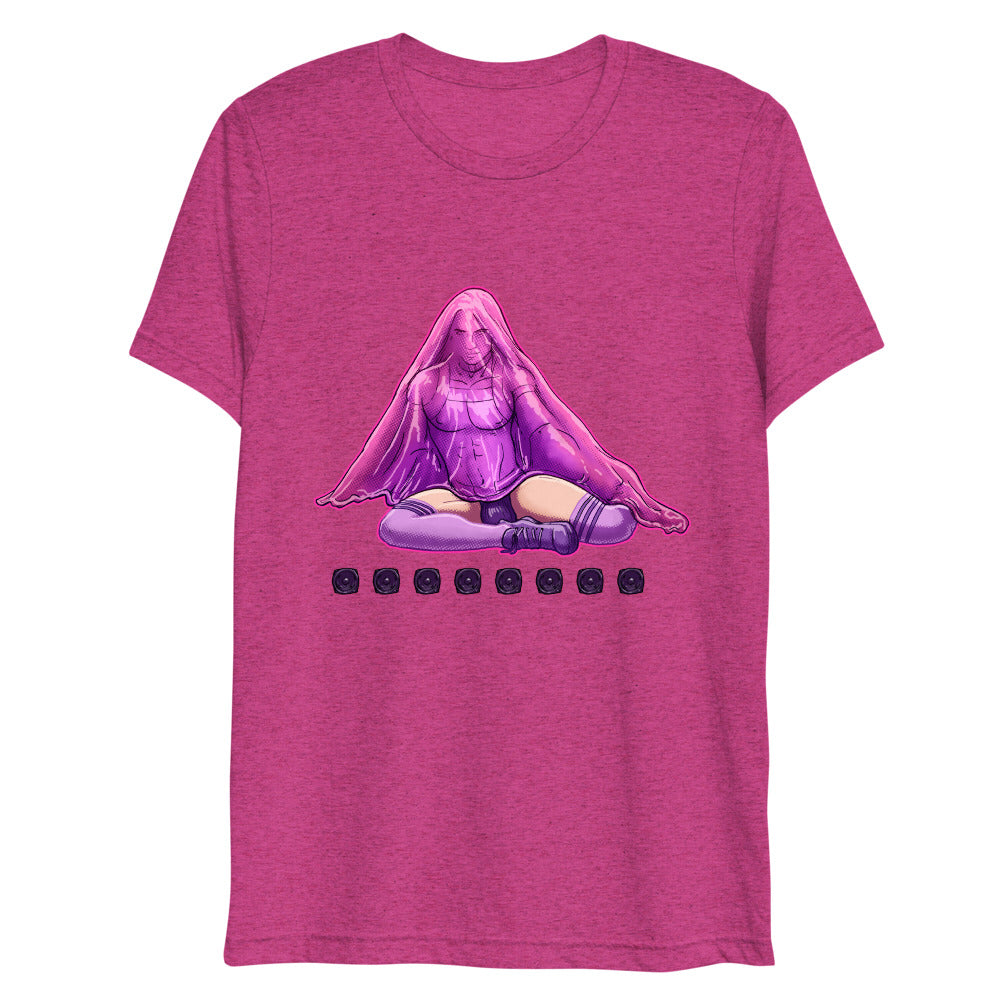 Debut garment mockup | Bless Me Daddy (Triblend) | Berry Triblend