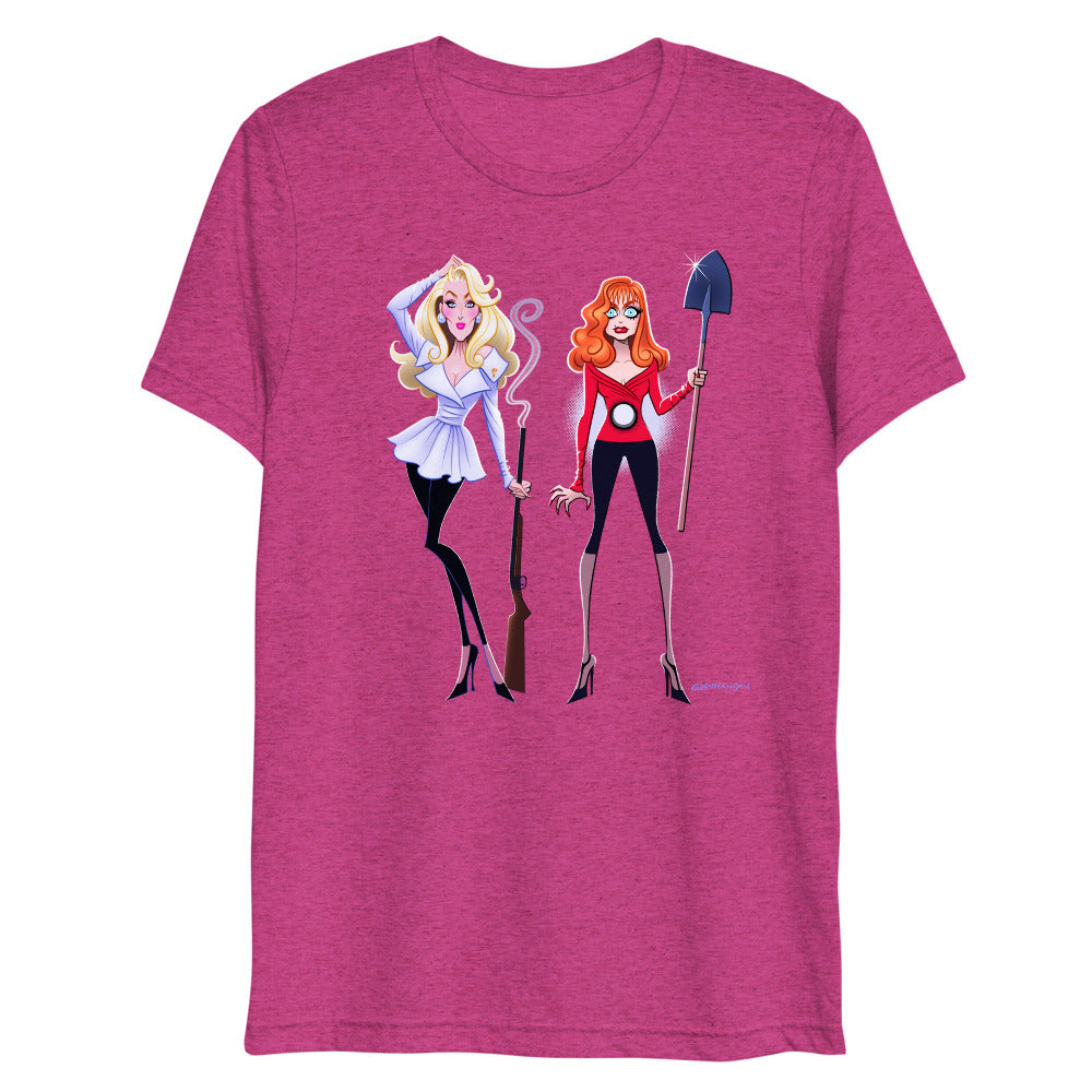 Debut garment mockup | Dead Gorgeous (Triblend) | Berry Triblend