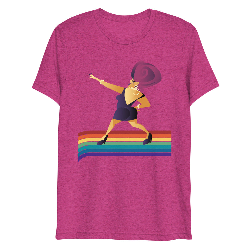 Debut garment mockup | Take it to the Runway (Triblend) | Berry Triblend
