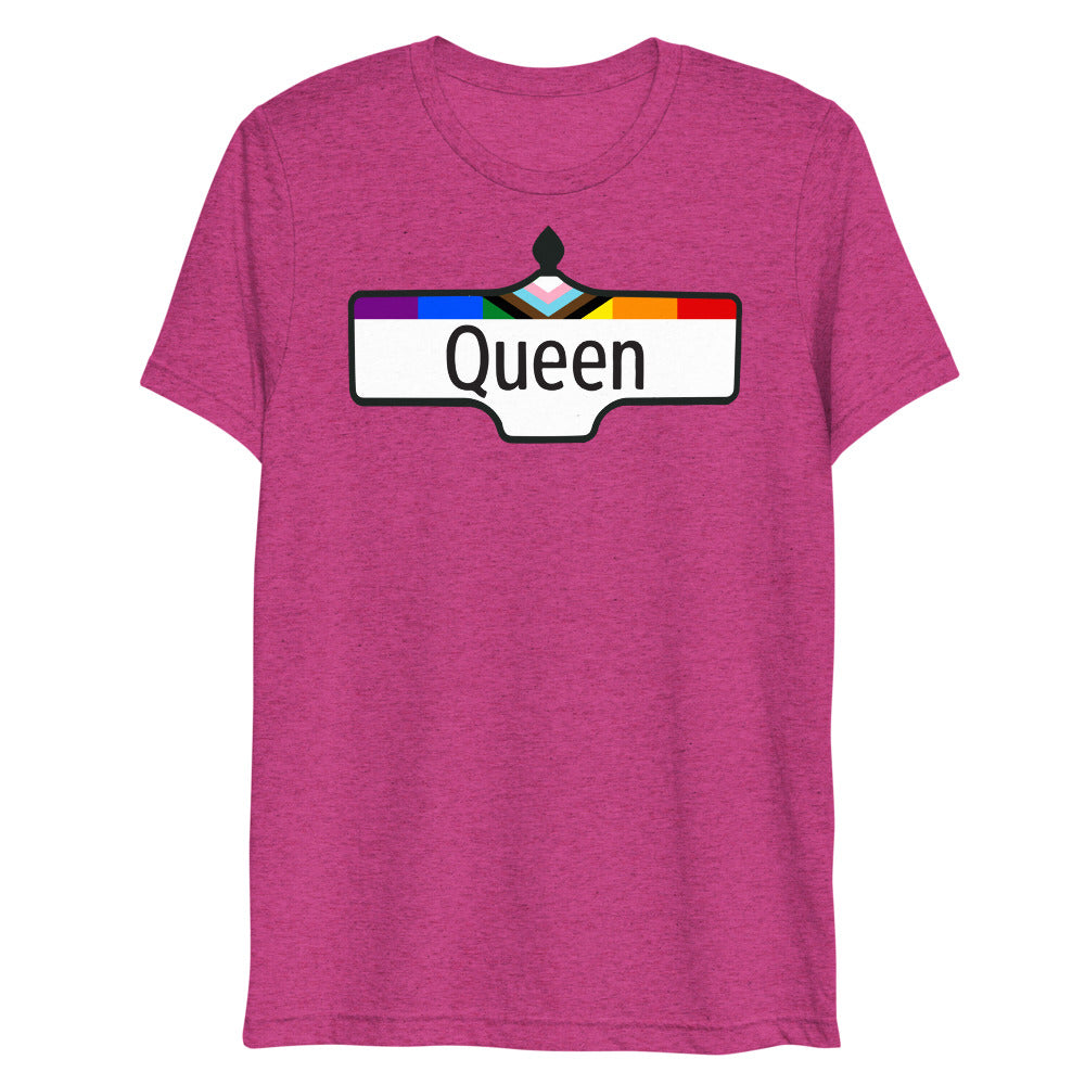 Debut garment mockup | Toronto Queen (Triblend) | Berry Triblend