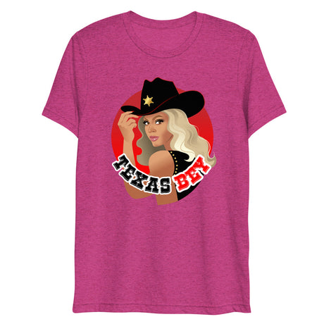 Debut garment mockup | Texas (Triblend) | Berry Triblend