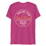 Debut garment mockup | Feeling Cute IDK (Triblend) | Berry Triblend