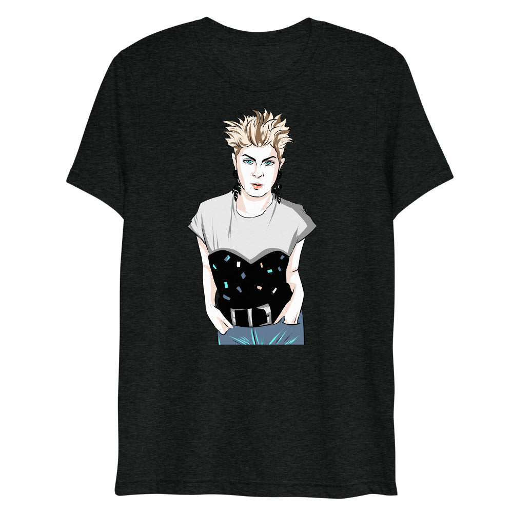 Debut garment mockup | Robyn (Triblend) | Charcoal-Black Triblend