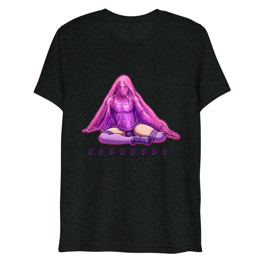 Debut garment mockup | Bless Me Daddy (Triblend) | Charcoal-Black Triblend