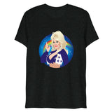 Debut garment mockup | Here Comes the Rainbow (Triblend) | Charcoal-Black Triblend