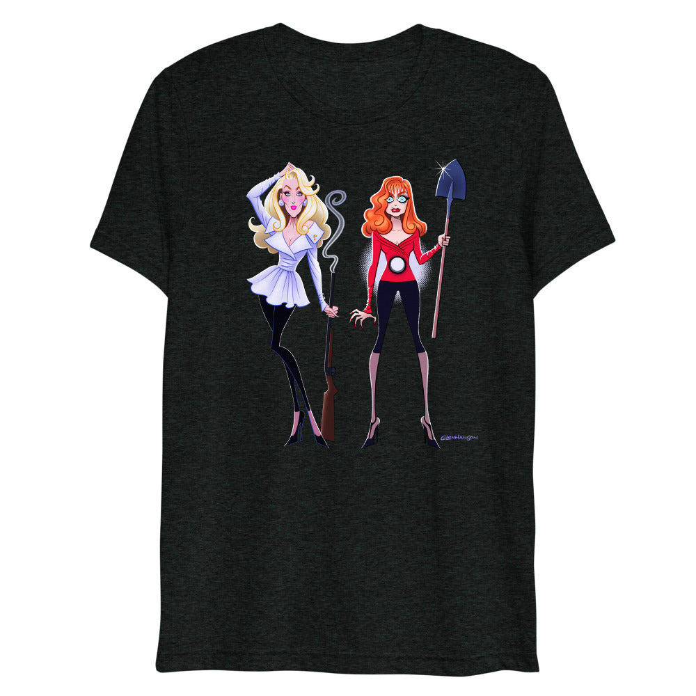 Debut garment mockup | Dead Gorgeous (Triblend) | Charcoal-Black Triblend
