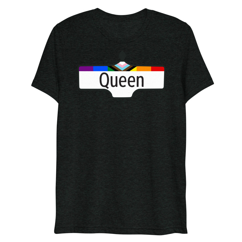 Debut garment mockup | Toronto Queen (Triblend) | Charcoal-Black Triblend