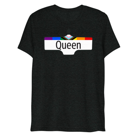 Debut garment mockup | Toronto Queen (Triblend) | Charcoal-Black Triblend