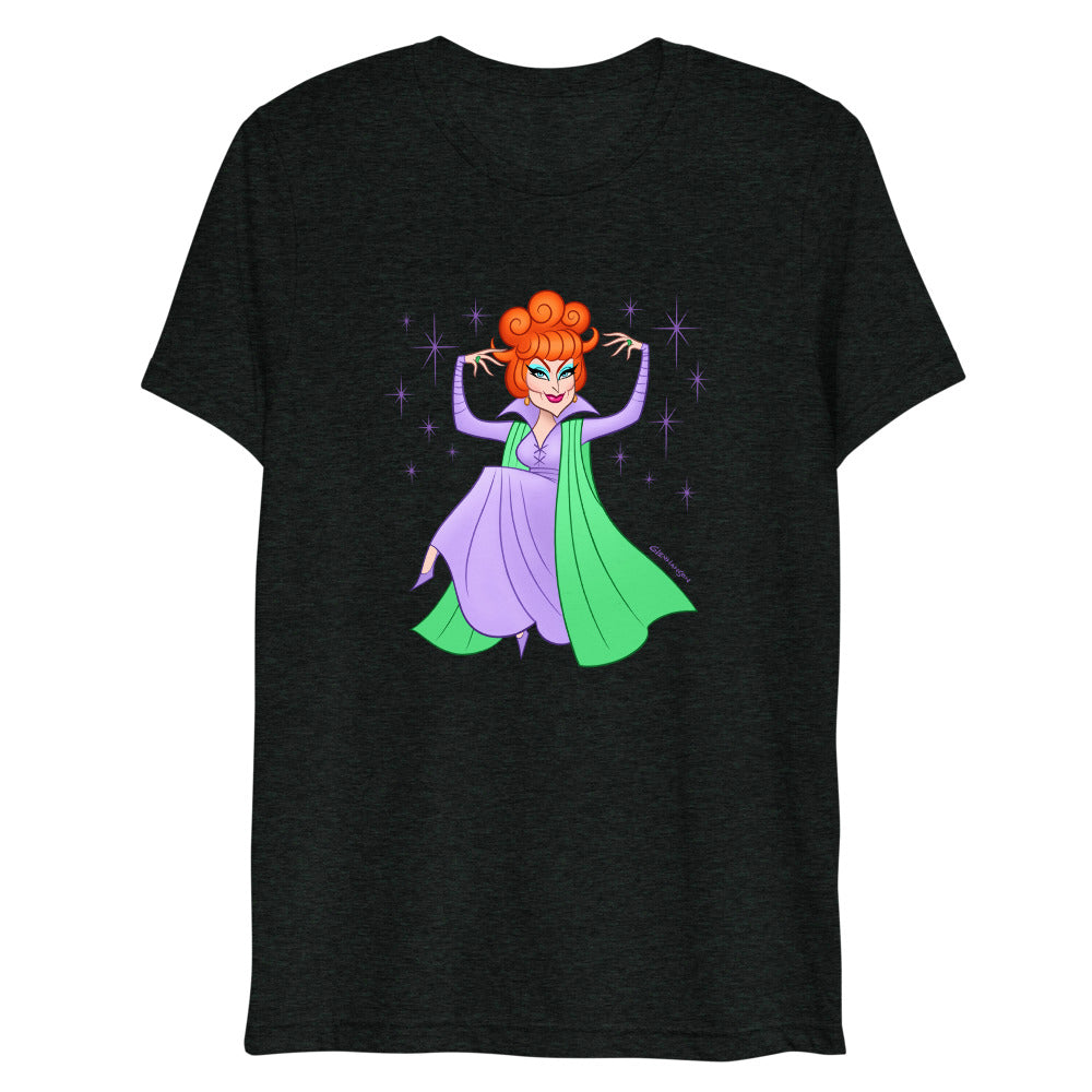 Debut garment mockup | Hello Derwood (Triblend) | Charcoal-Black Triblend
