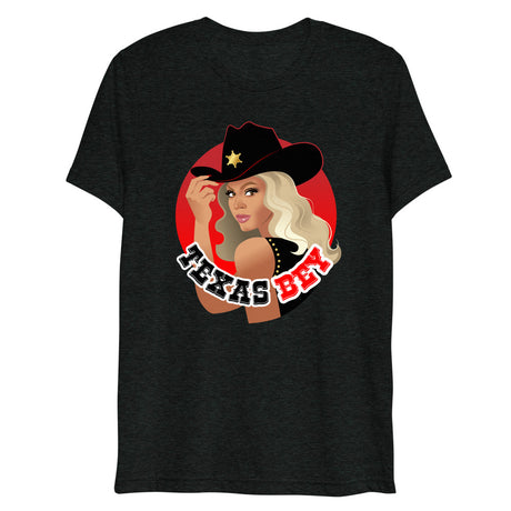 Debut garment mockup | Texas (Triblend) | Charcoal-Black Triblend