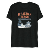 Debut garment mockup | Sebastian Beach (Triblend) | Charcoal-Black Triblend