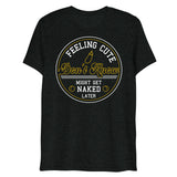 Debut garment mockup | Feeling Cute IDK (Triblend) | Charcoal-Black Triblend