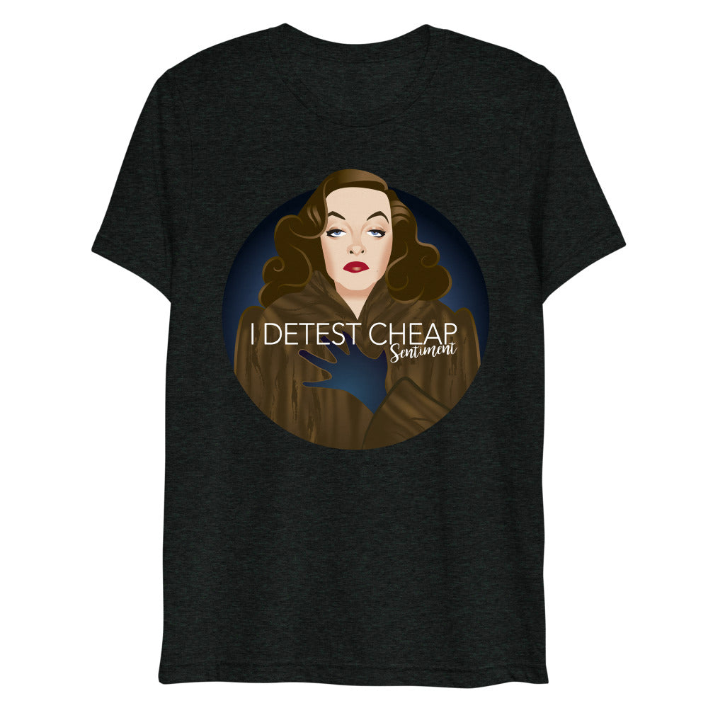 Debut garment mockup | Cheap Sentiment (Triblend) | Charcoal-Black Triblend